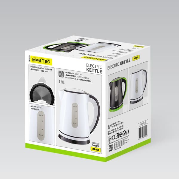 Maestro MR-058-Vit Vattenkokare 1,8 L