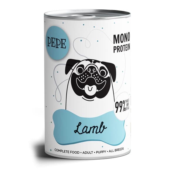 PET PAKA Pepe Lam - vådfoder til hunde - 400 g