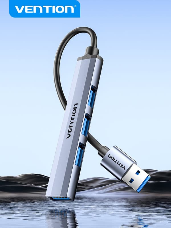 Vention USB 3.0 till USB 3.0/USB 2.0*3 Mini Hub 0.15M Grå Metalltyp