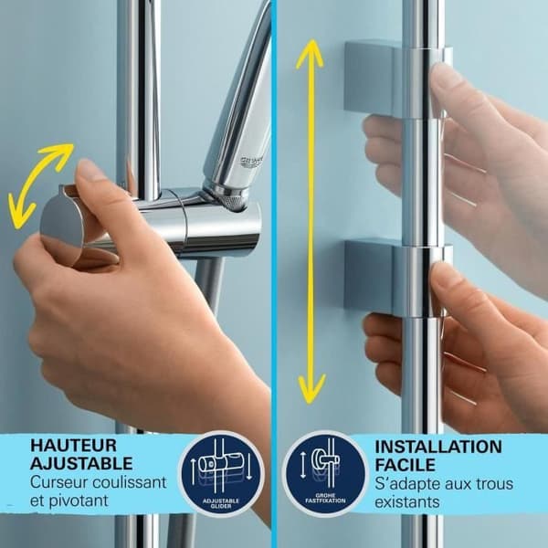 Duschset - 1 spray - Termostatblandare - GROHE - 34805001 - Grå