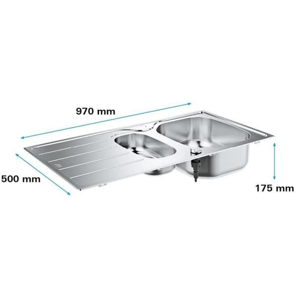 Vask i rustfrit stål - rustfrit stål - GROHE