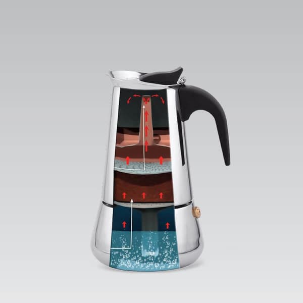 Maestro kaffemaskin för 4 koppar MR-1660-4 silver