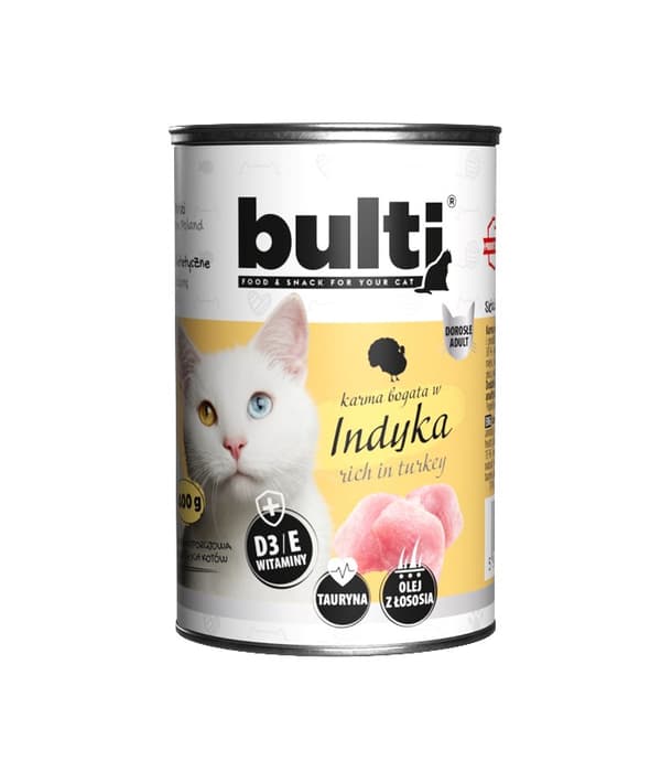 BULTI Rig på kalkun - vådfoder til katte - 400 g