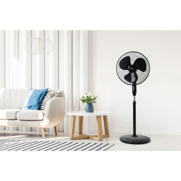 OCEANIC gulvventilator - 45 W - Ø 44 cm - 3 hastigheder - Oscillerende - Vipbar - Sort