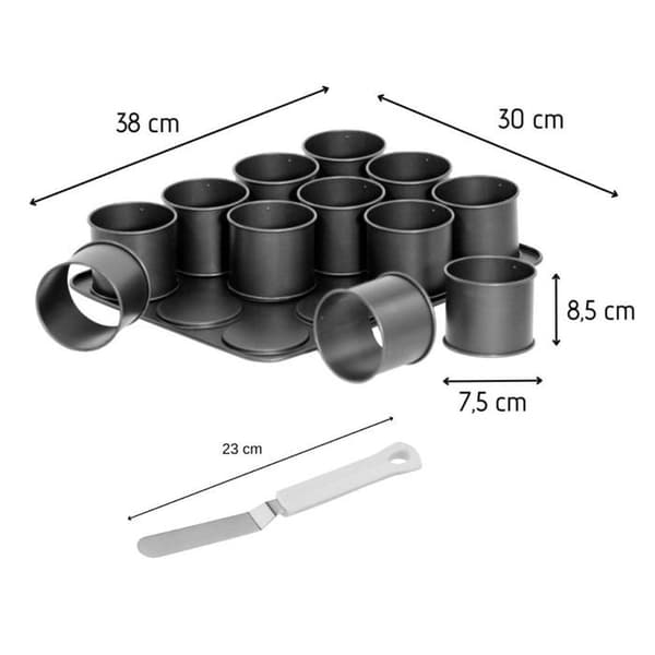 ZENKER Mini kagebageplade og glasurspatel - sort metallisk