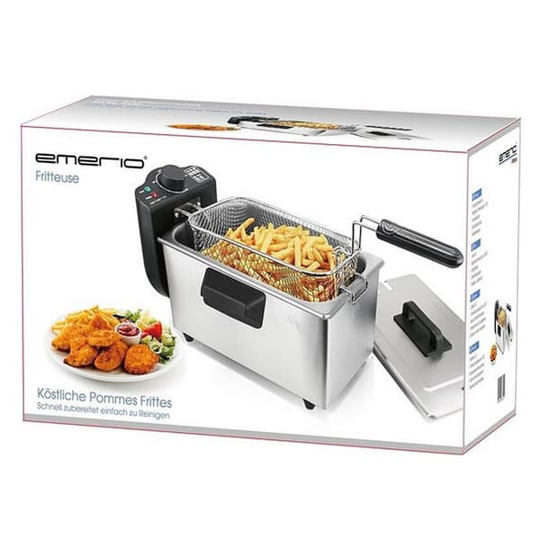 Emerio DF-120482 Frituregryde 3L 2000W Rustfrit Stål/Sort