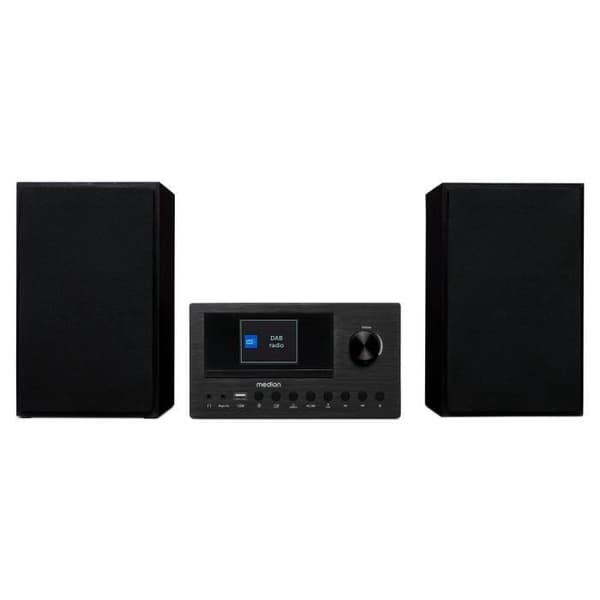Mini HiFi-system - MEDION - DAB/FM internetradio - CD-spelare - 2x150W - svart