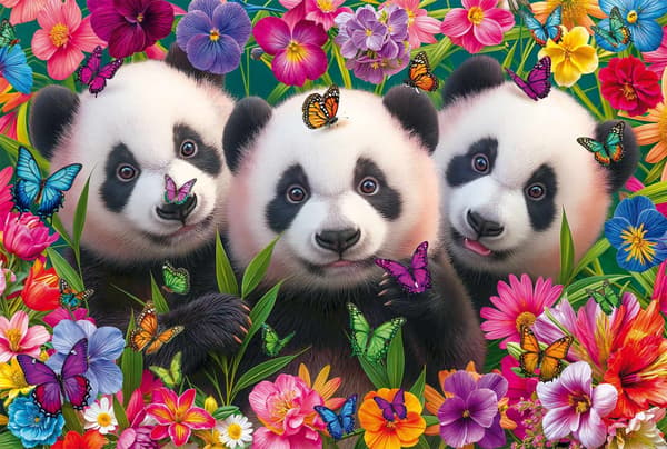 Pussel - SCHMIDT SPIELE - Panda Trio - 200 bitar - Från 8 år