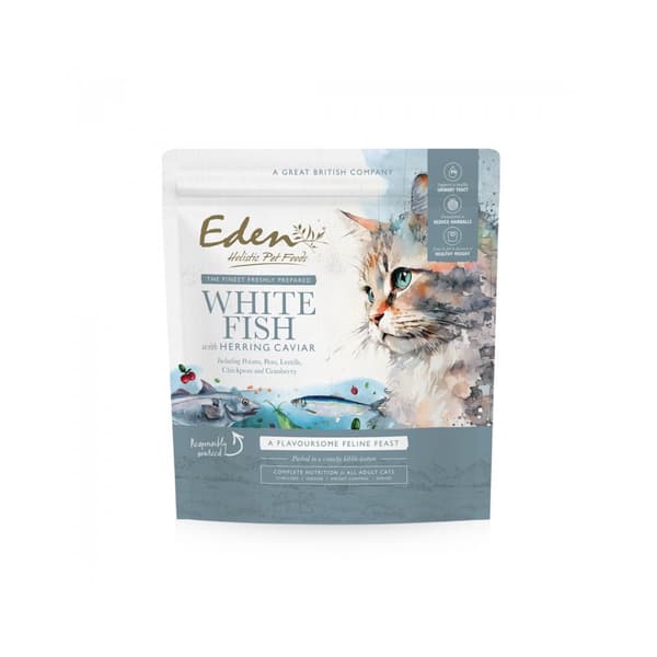 EDEN Hvidfisk med sildekaviar - tørfoder til katte - 1,5 kg