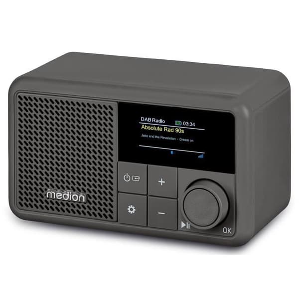 Miniradio - MEDION - DAB/FM - Mono 2W RMS - Harmaa