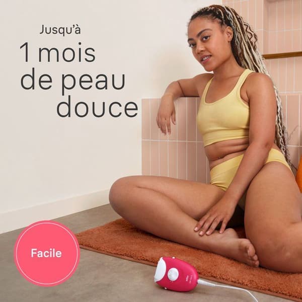 Elektrisk epilator - BRAUN - SE3-031 - 2 inställningar - Vit / Rosa