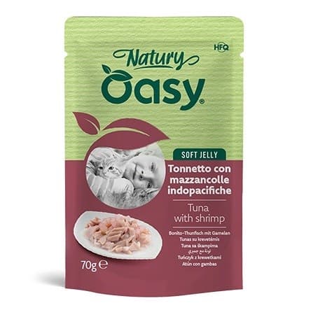 OASY Natury Soft Jelly Tonfisk med räkor - våtfoder för katter - 70 g