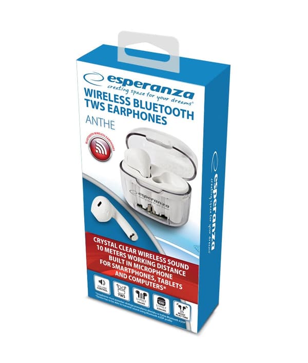 Esperanza EH237W Bluetooth In-Ear Hovedtelefoner TWS Hvide