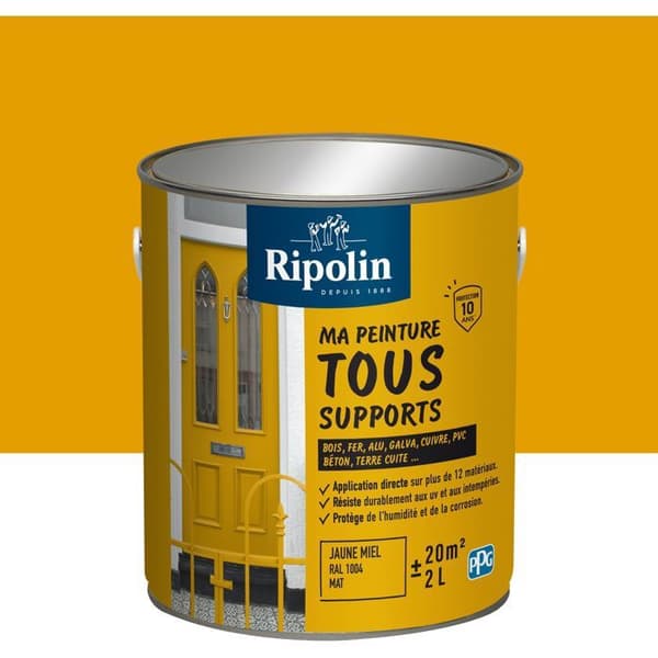 Monikäyttömaali - Hunajankeltainen - RAL 1004 - Matta - Ripolin - 2 litraa