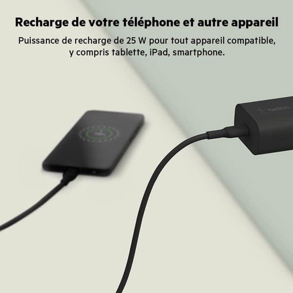 Vægoplader - BELKIN - USB-C - 25W - PD PPS - Sort