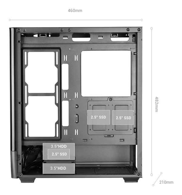 Mars Gaming MCLCDPRO datorchassin Midi Tower Svart
