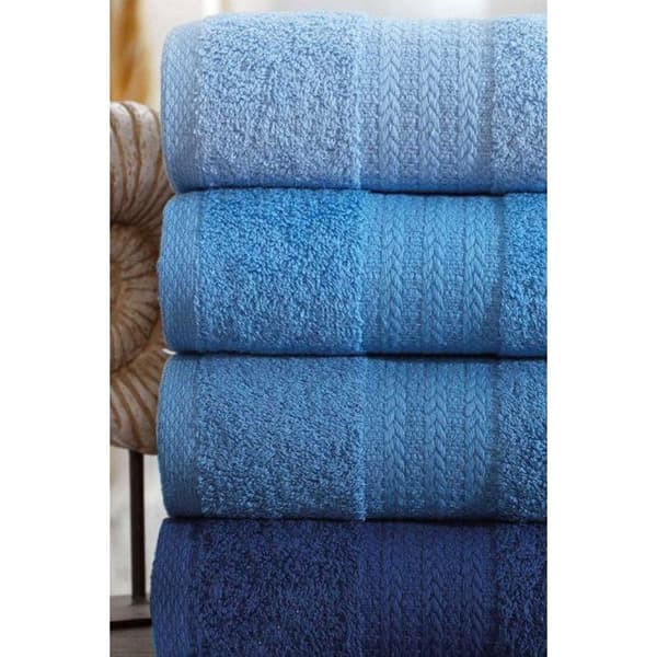 Set med 4 handdukar - 50 x 85 cm - Blå