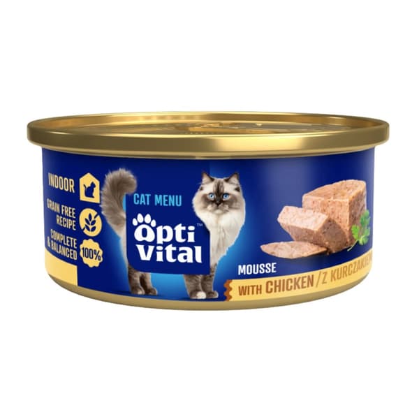 OPTIVITAL Mousse Kylling - vådfoder til katte - 85 g
