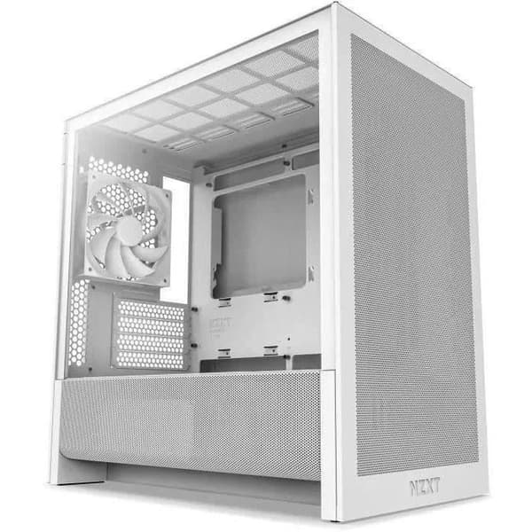 Micro-ATX Mid-Tower-chassi - NZXT - H3 Flow - Vitt - Anmärkningsvärt luftflöde - Stöd för stora grafikkort
