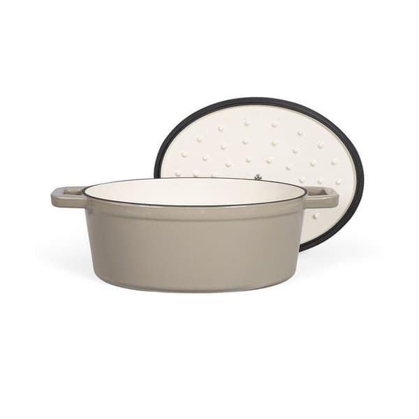 Oval støbejernsgryde - Livoo - MEP129G - Grå