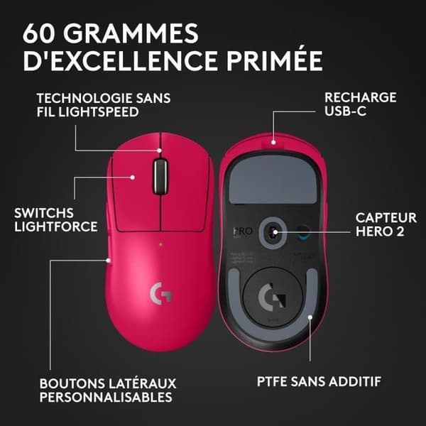 Gamingmus - Trådløs - Logitech G-Pro X Superlight 2 Lightspeed - Sort