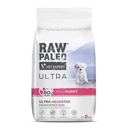 VETEXPERT Raw Paleo Ultra Mini Puppy Pork - tørfoder til hunde - 2 kg