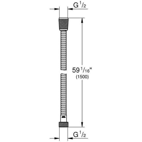 Bruserslange - GROHE - VitalioFlex - 1,5 m - Metal - Krom