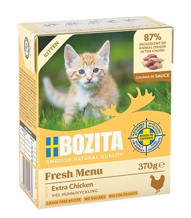 BOZITA Fresh Menu Kitten Chunks i sås - våtfoder för katter - 370 g