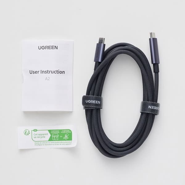 USB-C til USB-C datakabel - UGREEN - PD 100W - Nylon - 1 m - Sort