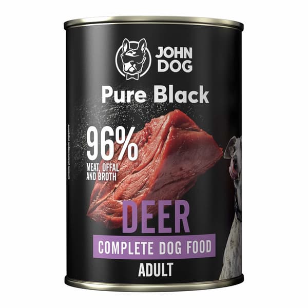 JOHN DOG Pure Black Deer - vådfoder til hunde - 400 g
