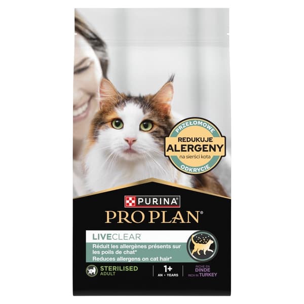 PURINA Pro Plan LiveClear Sterilized Rik på kalkon - torrfoder för katter - 1,4 kg