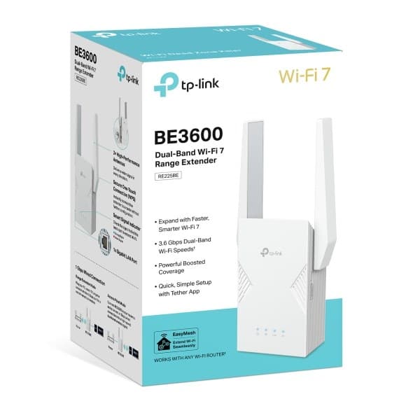TP-Link RE225BE netværksforlænger Netværksrepeater Hvid