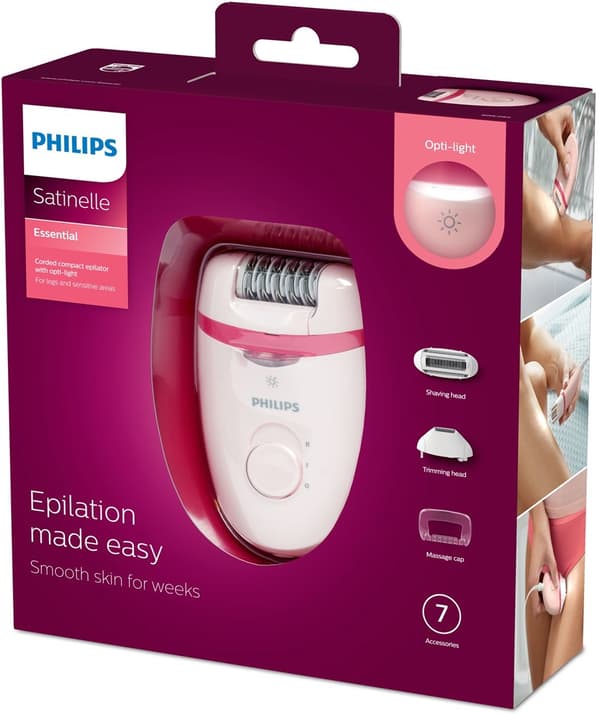 Philips Satinelle Essential Med opti-light Ledningsbaseret kompakt epilator