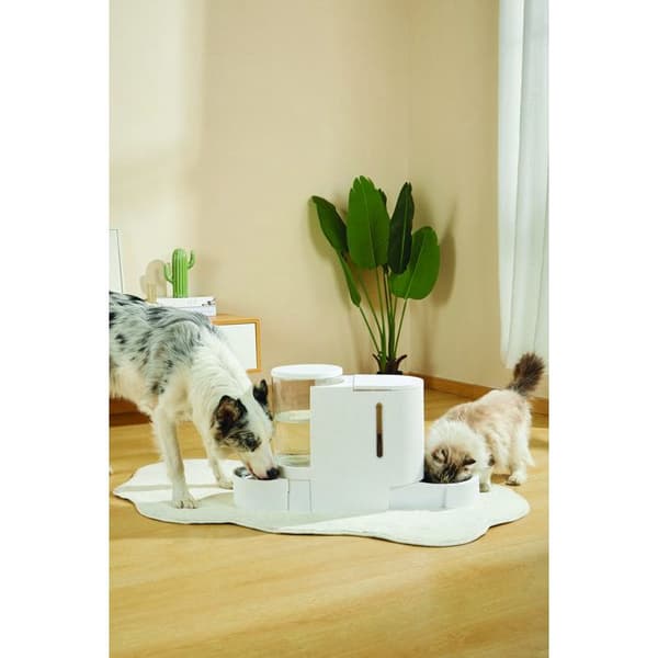 DUPLO Torrfoder- och vattenautomat - M PETS - 1,3 kg / 3 L - 40 x 16,2 x 29,1 cm - Vit