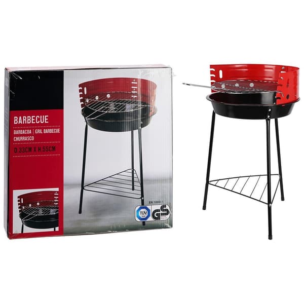 BBQ Grill 33x32x55 cm Sort/Rød