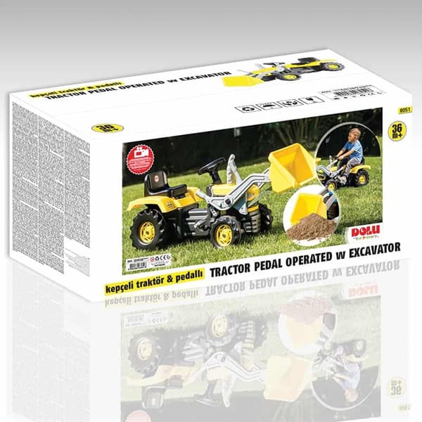 Dolu Pedaltraktor med Frontlastare och Tuta Gul/Svart