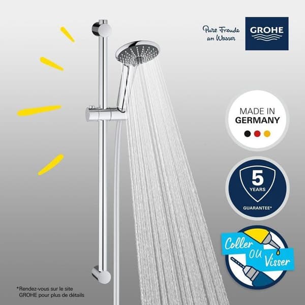 GROHE - Brusesæt med 3 strålemønstre og stang