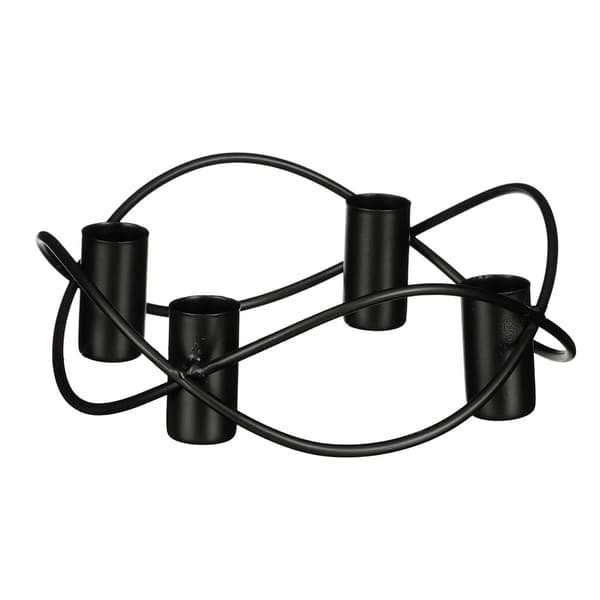 Metallysholder til 4 lys 5,5x17 cm sort