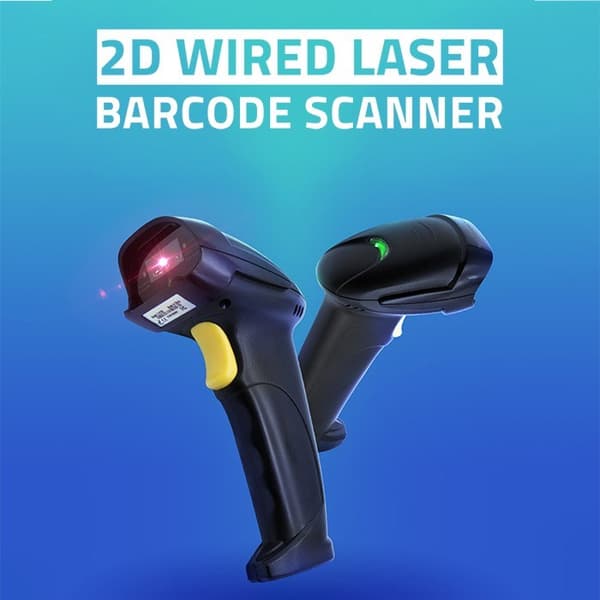 Qoltec 50853 Laserviivakoodiskanneri 1D | 2D | Musta