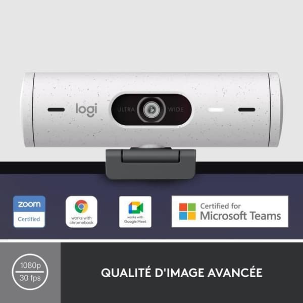 Logitech - Brio 500 HD Webcam med Auto - White Expo