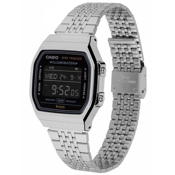 Älykello - CASIO - ABL - 38 mm - Hopea/Musta kellotaulu