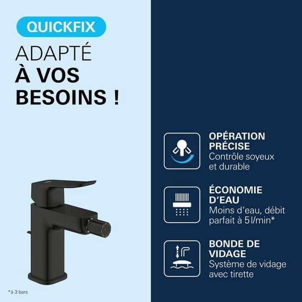 Bidéblandare - GROHE DICE - Mattsvart