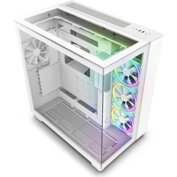 Midi-tower-chassi - NZXT - H9 Elite - Härdat glas - RGB-stöd - Vit