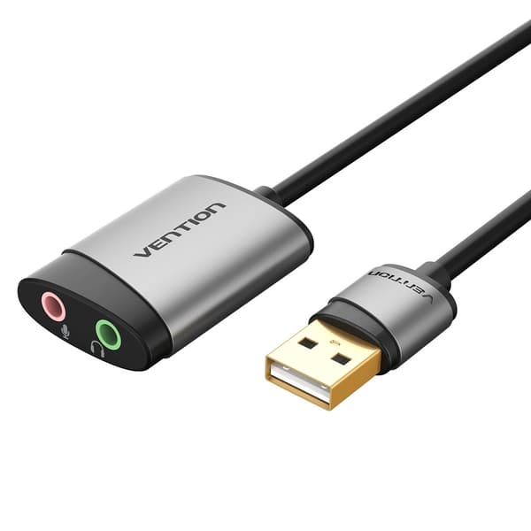 Vention USB externt ljudkort 0,15M grå metalltyp
