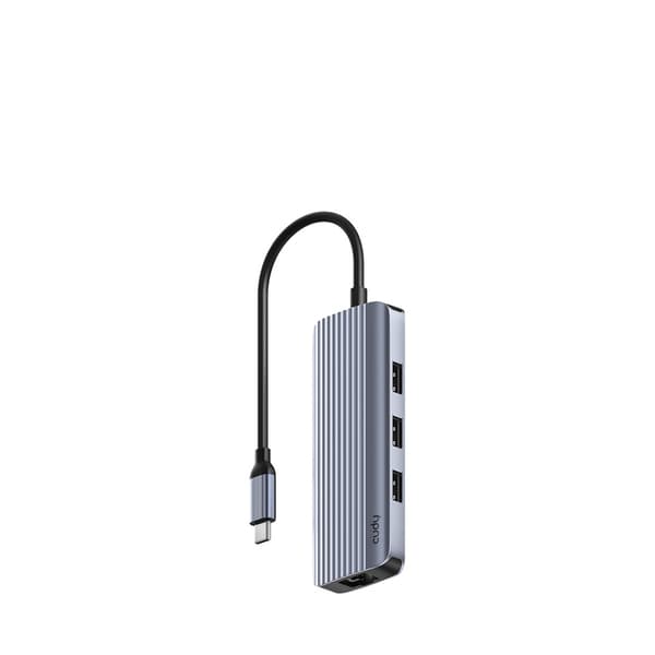 Cudy UH606 interface-hub USB 3.2 Gen 1 (3.1 Gen 1) Type-C 5000 Mbit/s Grå, Sølv