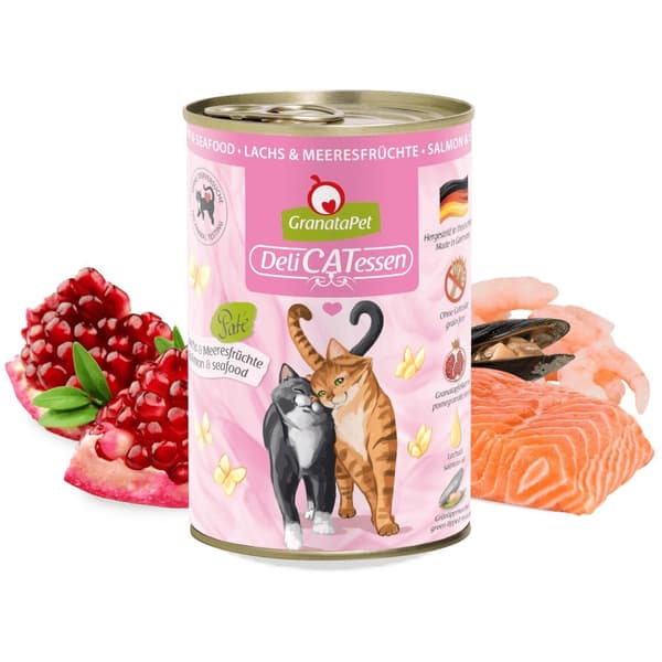 GRANATAPET DeliCATessen Laks og skaldyr - vådfoder til katte - 400 g