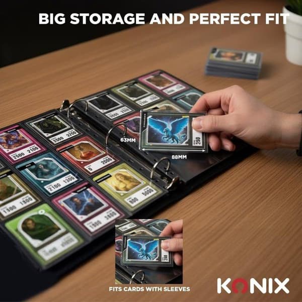 Premium ringbind - Konix - Samlerkortspil - Magic: The Gathering, Pokémon, Yu-Gi-Oh! - Sort