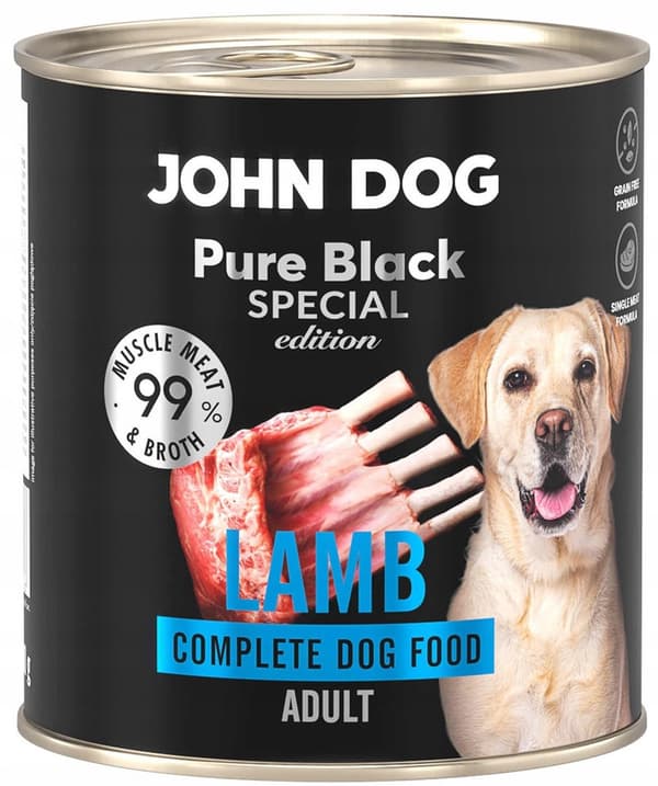 JOHN DOG Pure Black Special Edition Lamm - våtfoder för hundar - 800 g