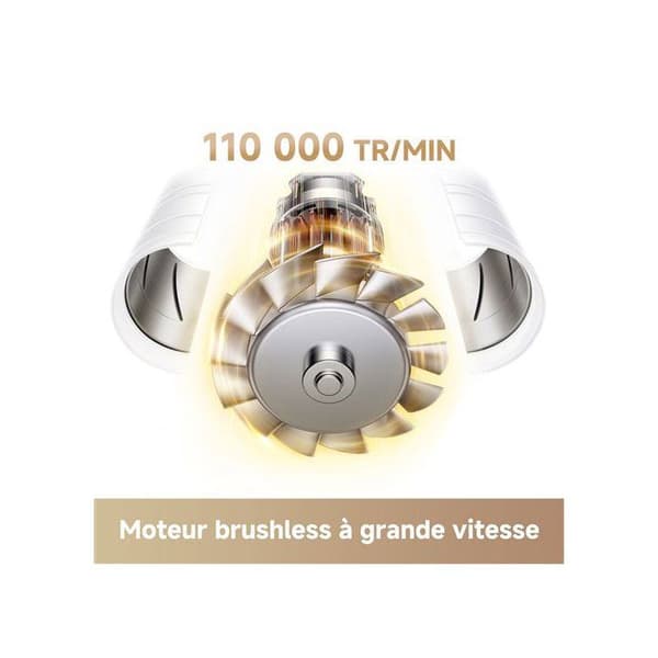 Hårtork - MOVA - TURBO - Tyst - 240 V - Vit