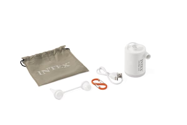 Intex 66647 Quickfill Tiny Luftpumpe med LED-lys og karabinhage